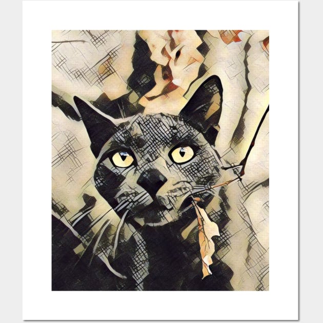 Cute Cat Pet Art Wall Art by MariaStore